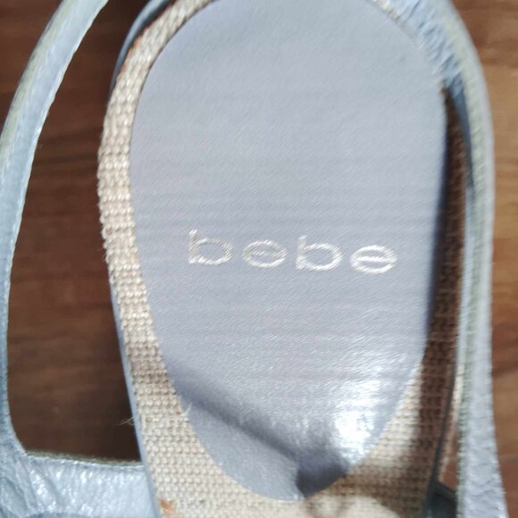 Bebe Light Blue and Linen High Heel Sandals Size 9 M - Picture 4 of 10